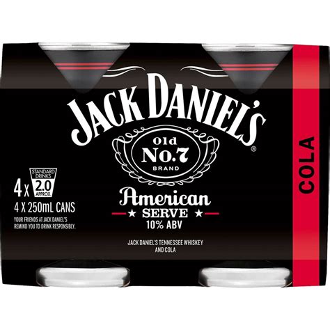 Jack Daniel S American Serve Cola Cans X Ml Woolworths