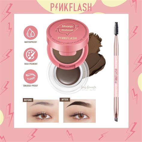 Jual Pinkflash Duo Effect Eyebrow Kit In Eyebrow Cream Powder Gel