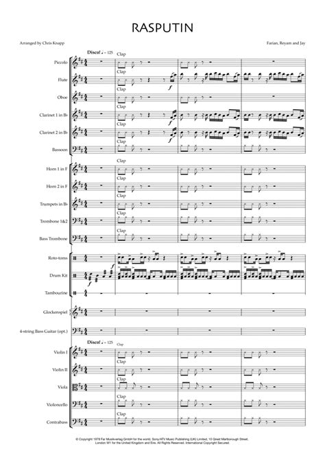 Rasputin Arr Chris Knapp By Boney M Sheet Music For Full Orchestra