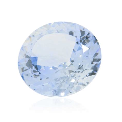 11,5ct Safir | Rund geschliffener bläulich weisse Saphir | Edelstein ...