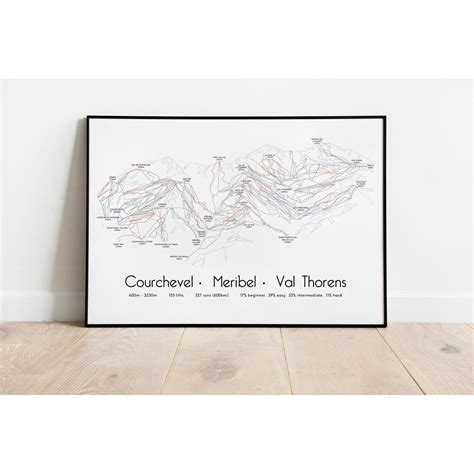 Three Valleys Ski Piste Map Wall Print | Meribel | Backcountry Books