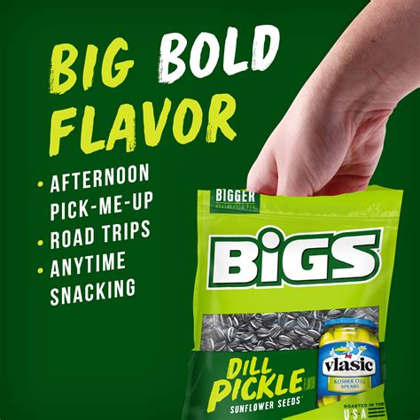 Bigs Vlasic Dill Pickle Flavor Roasted Sunflower Seeds 5 35 Oz Bag