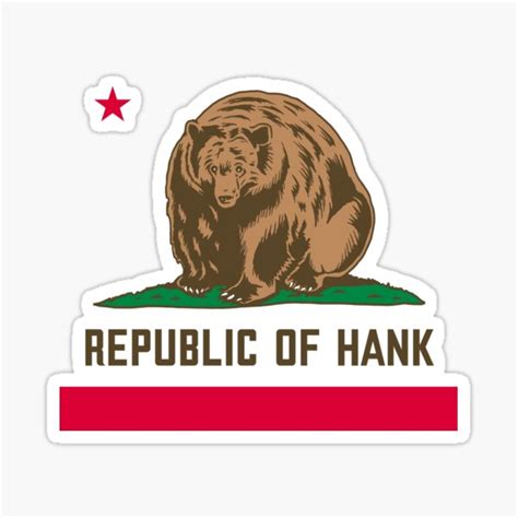 "Hank The Tank Bear (Republic Of Hank)" Sticker for Sale by Hank-The ...