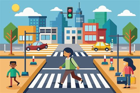 pedestrians cross  street   customizable pedestrian crossing