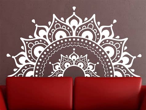 Mandala Wall Decal Sticker Half MandalaYoga Om Namaste Yoga Etsy In