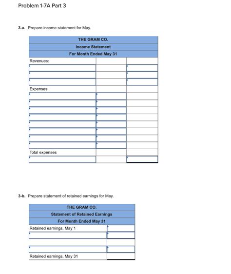 Income Statements Worksheet Answers