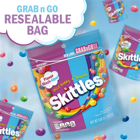 skittles flavor mash ups wild berry  tropical candy  oz skittles