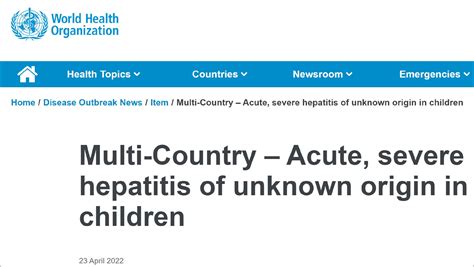 世卫：全球已报告不明病因儿童肝炎病例169例，至少1人死亡 财经头条