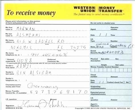 Western Union Receipt Sample Hamiltonplastering