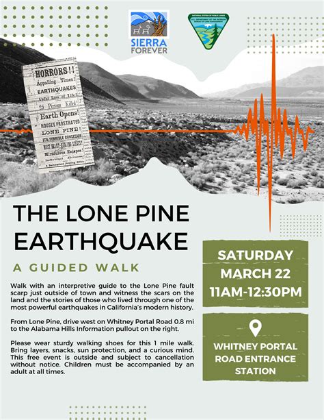 Lone Pine Earthquake Walk with Sierra Forever Will Leave Attendees ...
