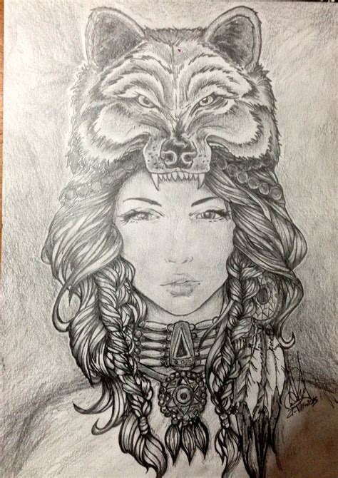 Traditional Native American Woman Pencil Drawing By Customartspe On Deviantart