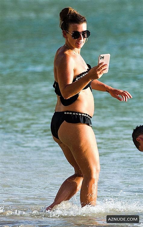 Coleen Rooney Sexy Black Bikini Out On The Beaches Of Barbados AZNude