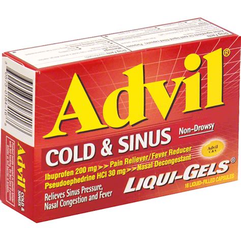 Advil Liqui-Gels Cold & Sinus, Non-Drowsy, Liquid Filled Capsules | Stuffing | Foodtown