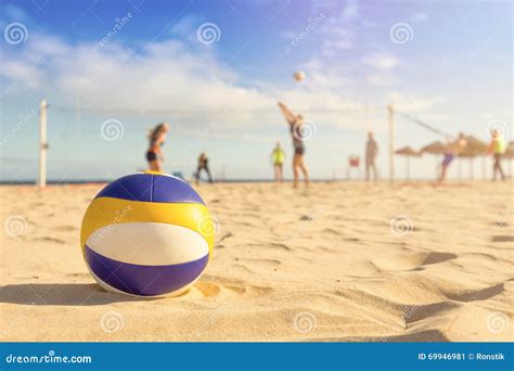 Beach Volleyball Stock Image Image Of Recreation Playing 69946981