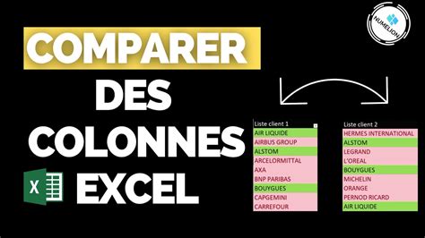 Comparer Deux Colonnes Dans Excel Solutions Faciles Youtube