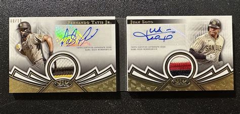 Topps Tier One Baseball Dual Auto Relic Book Card Tatis Jr Soto