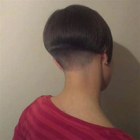 Beautiful Buzzed Nape Bob Back View Girls Short Haircuts Cool