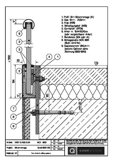 Q Railing Easy Glass Slim Seitenmontage F R Glasbau