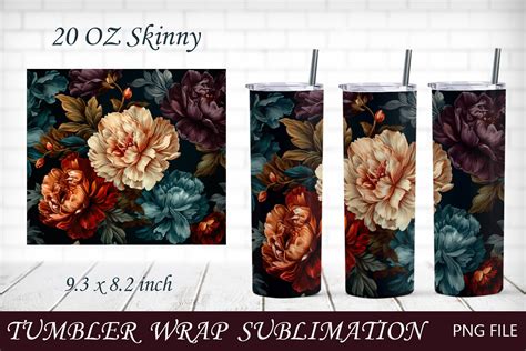 Flower Tumbler Wrap Floral Sublimation Graphic By Anastasiyaartdesign · Creative Fabrica