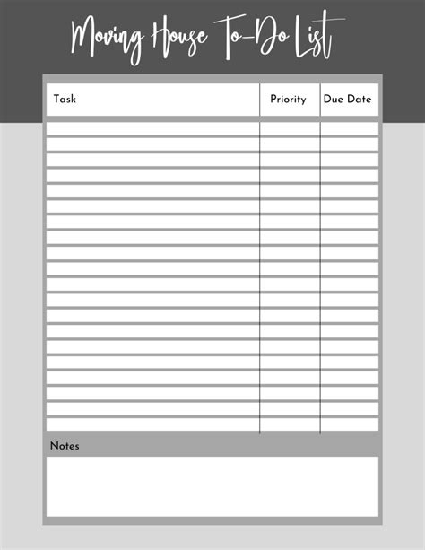 Free Printable Moving Checklist Planner Schedule And To Do List Artofit