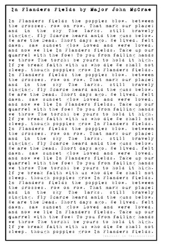 In Flanders Fields Blackout Poetry Teaching Resources