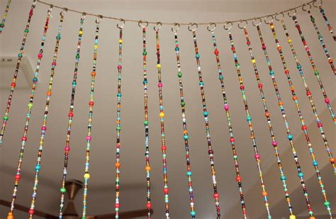 Bohemian Hippy Beaded Curtain For Doorways Multicolour Glass Etsy