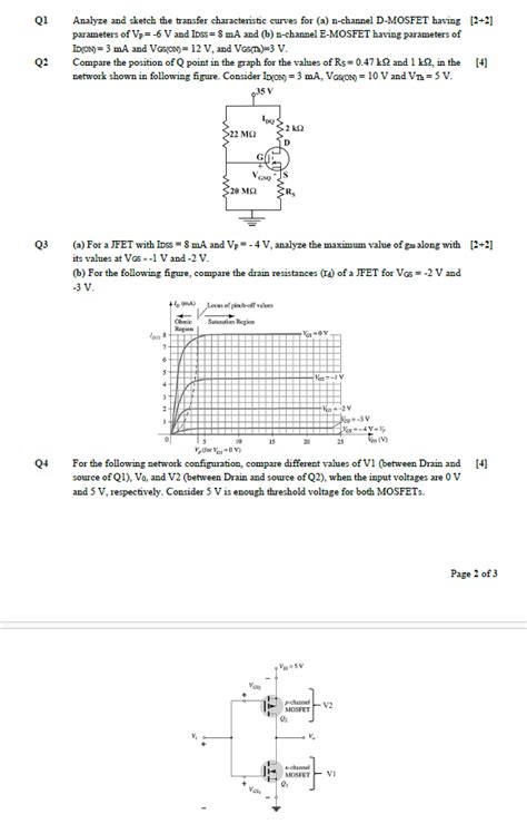 Solved Parameters Of Vp 6v ﻿and Idss 8ma ﻿and