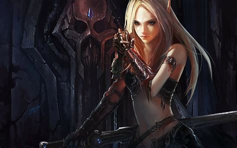 HD Wallpaper Anime Blonde Blood Elf Chenbo Digital Art Sexy Anime