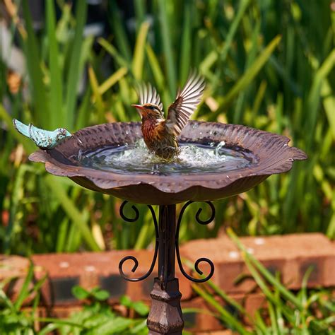 Keleday Bird Bath For Outdoors 22 Inch Height Metal