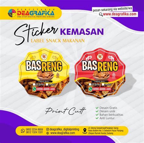 Sticker Label Kemasan Snack Makanan DEA GRAFIKA