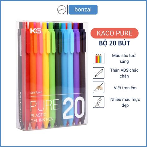 Bút bi gel KACO cao cấp bộ 20 bút mực nhiều màu ngòi 0 5mm Shopee