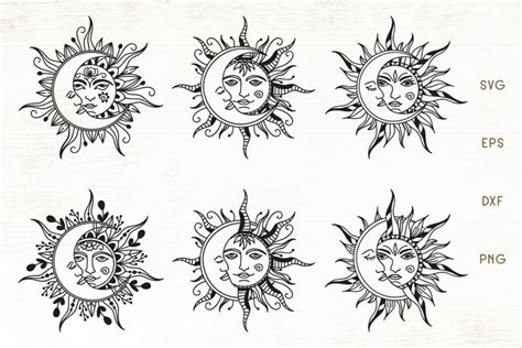 Sun And Moon Mandala Zentangle Sun Moon SVG 1176919