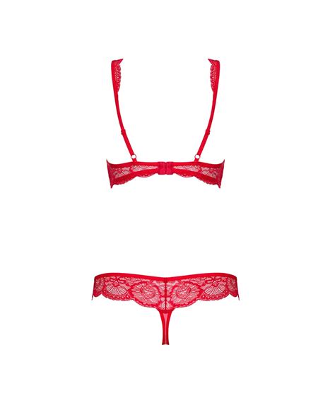 Obsessive Red Lace Two Piece Lingerie Set SEXYSTYLE Eu