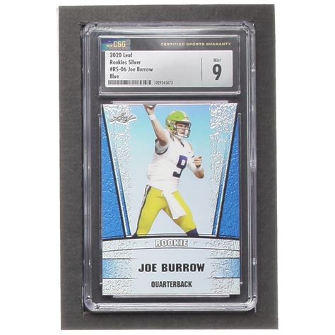 Joe Burrow Leaf Metal Special Release Rookie Silver Rainbow Blue