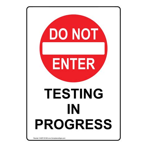 Printable Testing In Progress Sign