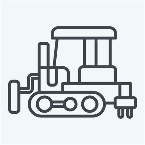 Icon Bulldozer Related To Construction Vehicles Symbol Line Style