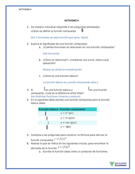 Actividad Fundamentos Matematicos Tecmilenio Studocu