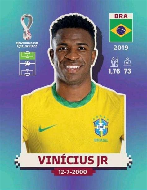 Vin Cius J Nior Brazil Figurinhas Da Copa Vinicius Jr Cartaz De Futebol