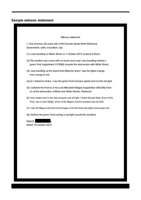 50 Professional Witness Statement Forms And Templates Templatelab