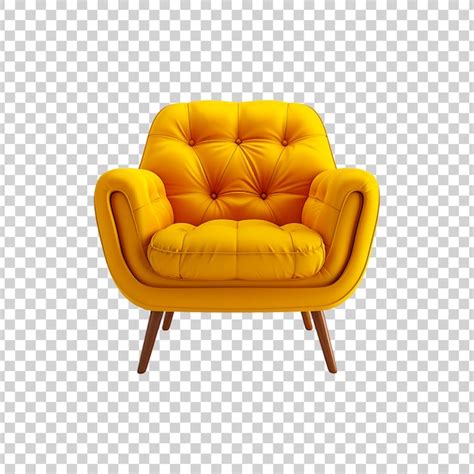 Modern Luxury Yellow Armchair Furniture On A Transparent Background