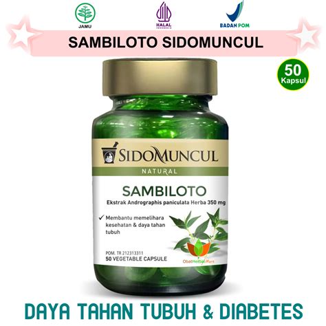 Jual Kapsul Sambiloto Sidomuncul Asli Jamu Obat Herbal Diabetes