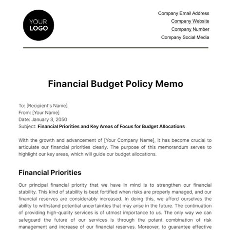 Page Free Financial Policy Procedure Documentation Templates