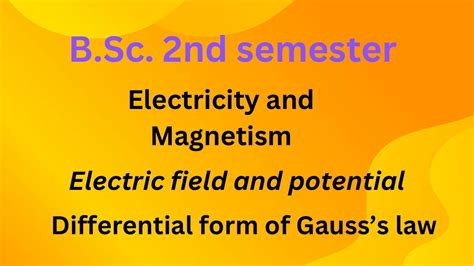 Differential Form Of Gausss Law Youtube