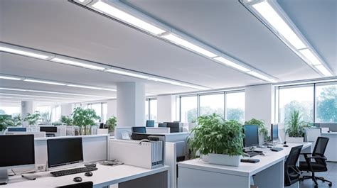 Premium Photo Fluorescent Office Lighting