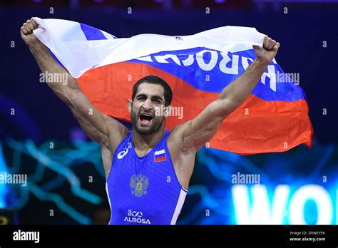 Stepan Maryanyan of Russia reacts after beating Elmurat Tasmuradov of ...