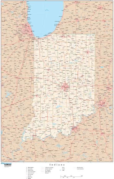 Indiana County Wall Map Mapscomcom