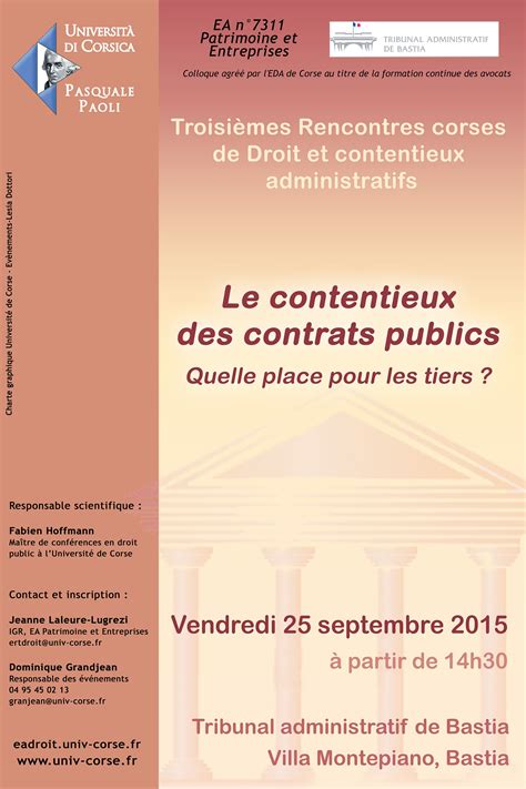 Troisièmes Rencontres corses de Droit et contentieux administratifs