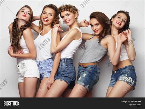 Group Five Girls Image And Photo Free Trial Bigstock