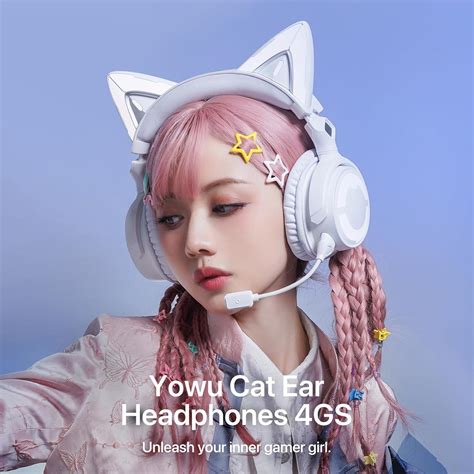 Yowu Rgb Cat Ear Headphone Upgraded Wireless Wired Gaming Headset