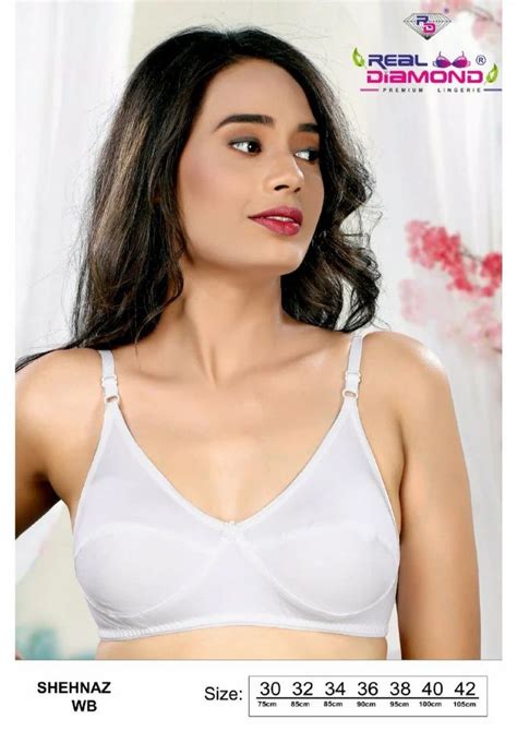 Non Padded Cotton Blend Shehnaz Wb White B Cup Bra Plain At Rs 84 5